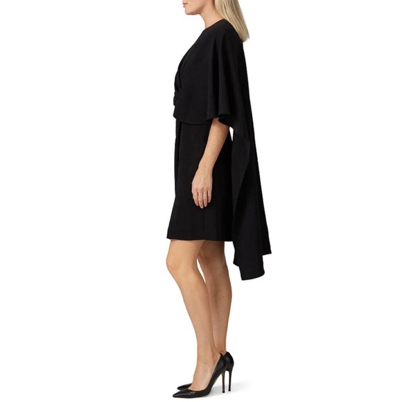 Prabal Gurung Black One Shoulder Cape Dress - Picture 2 of 10